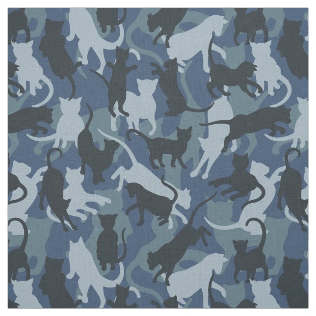 Katter Navy Kamouflage Tyg (Provkarta)
