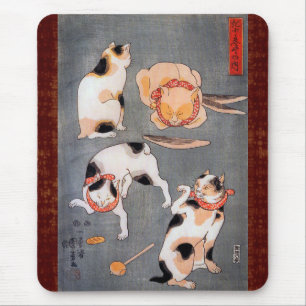 Katter (Neko) i olika Poses Utagawa Kuniyoshi Musmatta