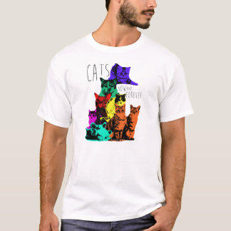 Katter. Nu en för evigt. AffischkonstCats. Tee