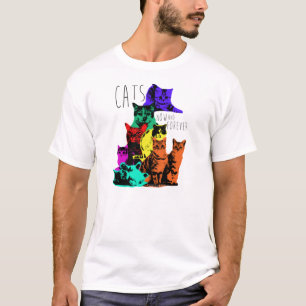 Katter. Nu en för evigt. AffischkonstCats. Tee Shirt