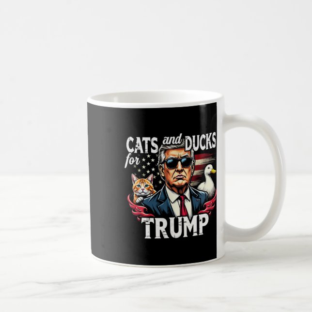 Katter och Ankor för trumman 2024 - lustigt trumfk Kaffemugg (Höger)