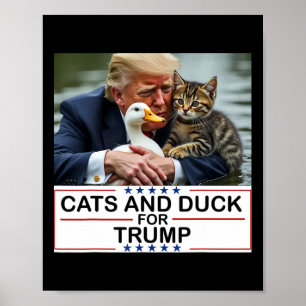 Katter Och Ankor För Trump 2024 Kattungar Och Anko Poster