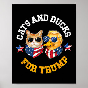 Katter Och Ankor För Trump 2024 Poster