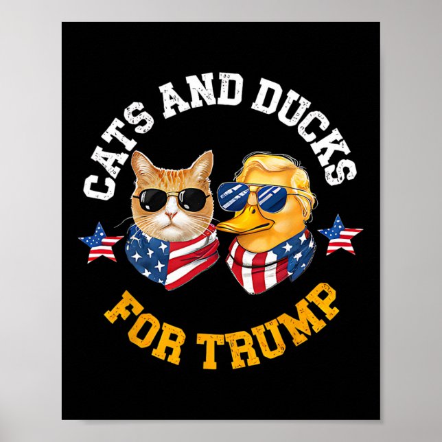 Katter Och Ankor För Trump 2024  Poster (Framsidan)