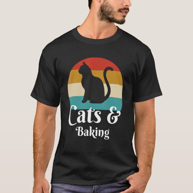 Katter Och Bakning Bagare T Shirt (Framsida)