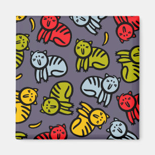 Katter och bananer magnet