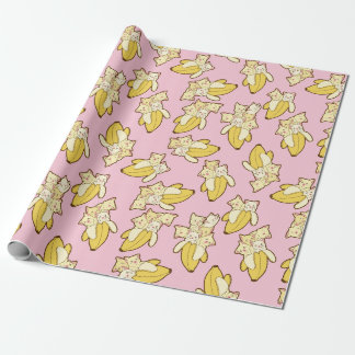 Katter och bananer Mönster Presentpapper