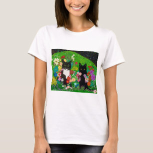 Katter och blommor t shirt