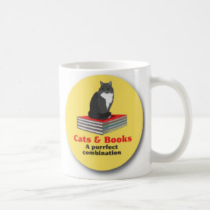 Katter och bokar… en purrrfectkombination kaffemugg