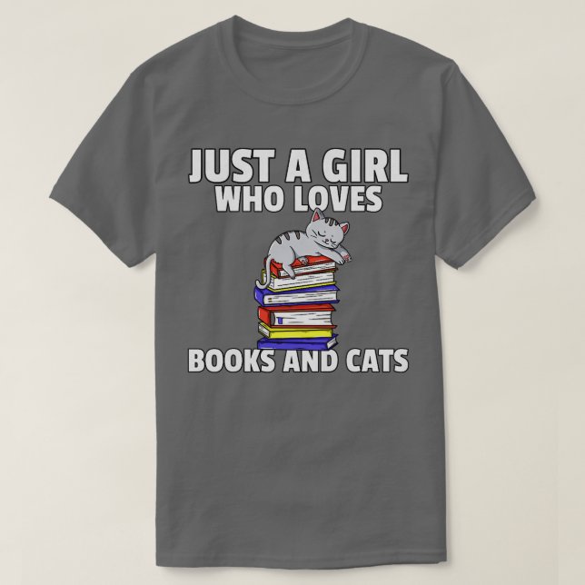 Katter och Bokar som läser bibliotekarier T Shirt (Design framsida)