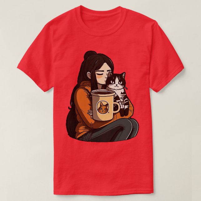 Katter och Cappuccinos T Shirt (Design framsida)