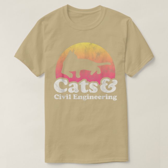 Katter och civilingenjörsexamen i Ingenjör och civ T Shirt (Design framsida)