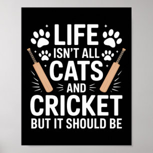 Katter Och Cricket Roligt Cricket Poster