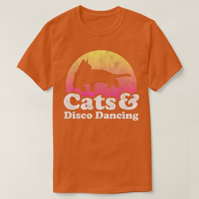 Katter och disco Dancing Manar eller Womens Cat T Shirt (Design framsida)