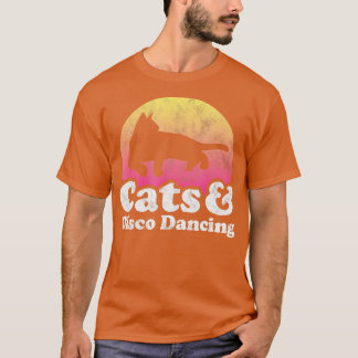 Katter och disco Dancing Manar eller Womens Cat T Shirt