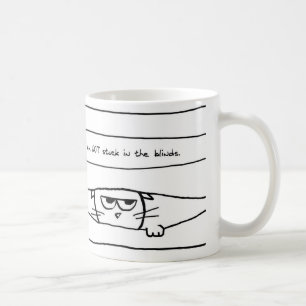 Katter och fönsterblinder - rolig kattkaffemugg kaffemugg