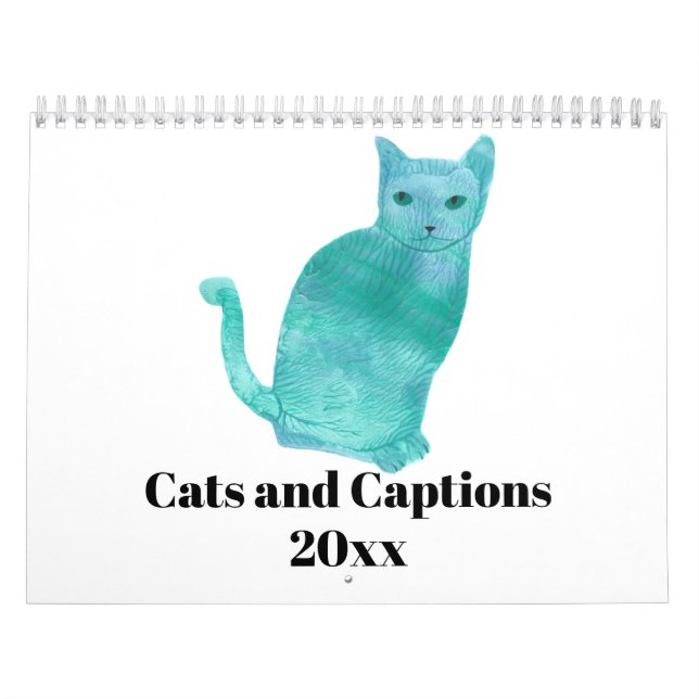 Katter och förser med text den roliga kalender (Omslag)