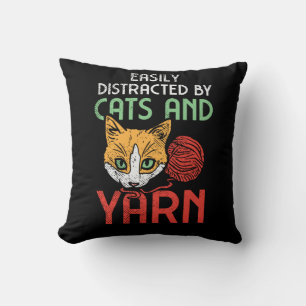 Katter och garn kudde