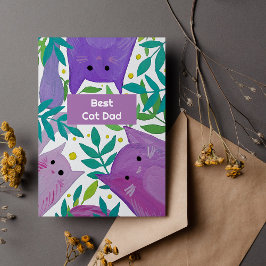 Katter och grenar Bästa kattpappadagen Semesterkor Julkort