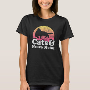 Katter och Heavy Metal Mäns eller Kvinnors Katt T Shirt