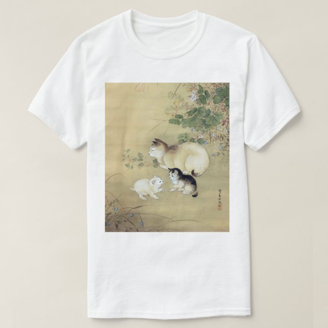 Katter och höstväxter, okänd artist t shirt (Design framsida)