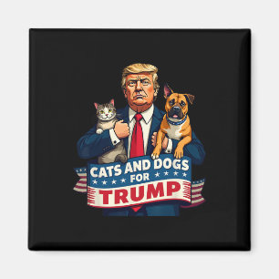 Katter Och Hundar För Trump 2024 Kattungar Och Hun Magnet