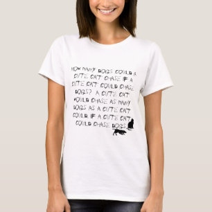 Katter och Hundar Tunga Twister Funny White T-shir T Shirt