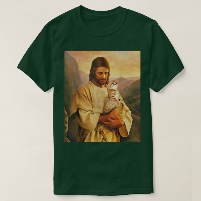 Katter och jesus älskare t shirt (Design framsida)