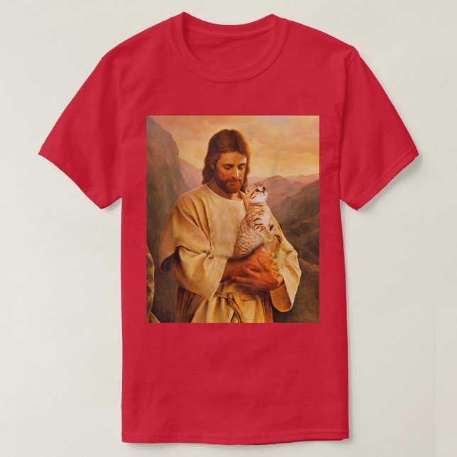Katter och jesus älskare t shirt (Design framsida)