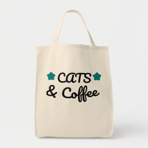 Katter och kaffe – rolig katt- och kaffeälskare-ci tygkasse