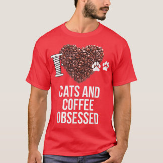 Katter och kaffe som besöktes i Kärlek, katter och T Shirt