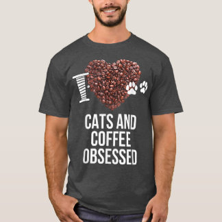 Katter och kaffe som besöktes i Kärlek, katter och T Shirt
