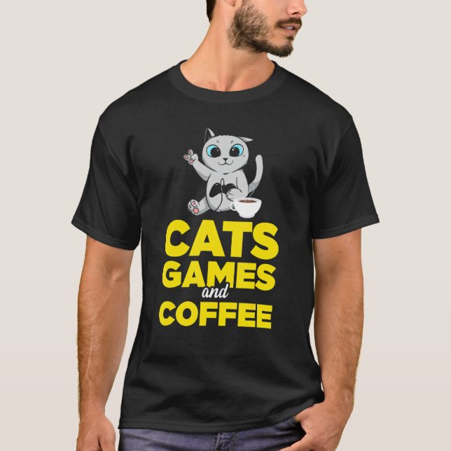 Katter och kaffe t shirt (Framsida)
