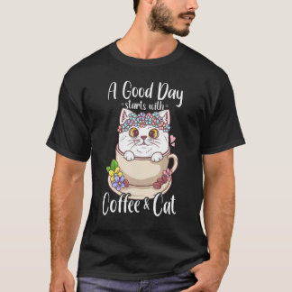Katter och kaffeälskare Kattägare Kaffeälskare T Shirt