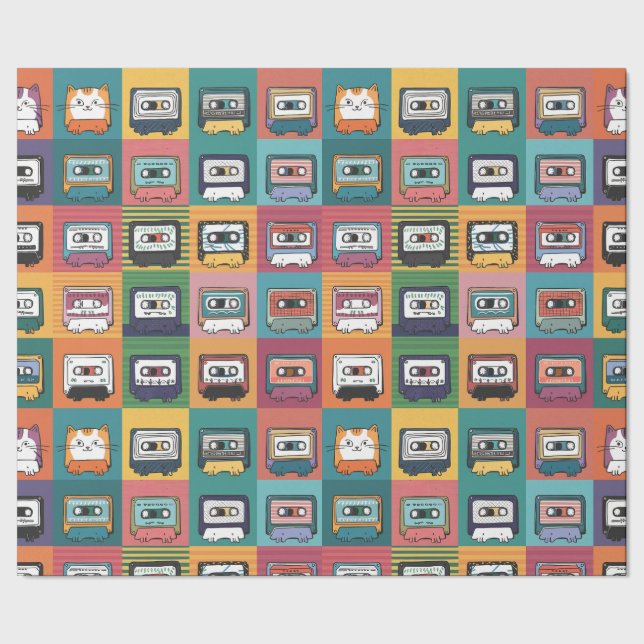 Katter och kassetter presentpapper (Seam)