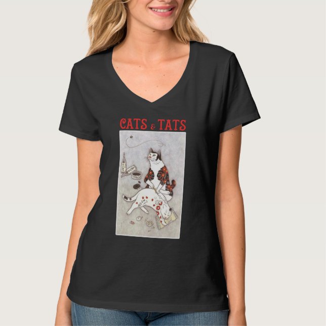 Katter och katter, katter, katter och katter, katt t shirt (Framsida)