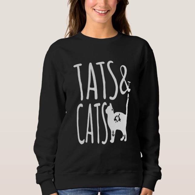 Katter och katter tatueringar - djurfoder t shirt (Framsida)