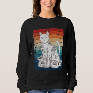 Katter och katter, Vintage Tatto Artist Inked Cat  T Shirt