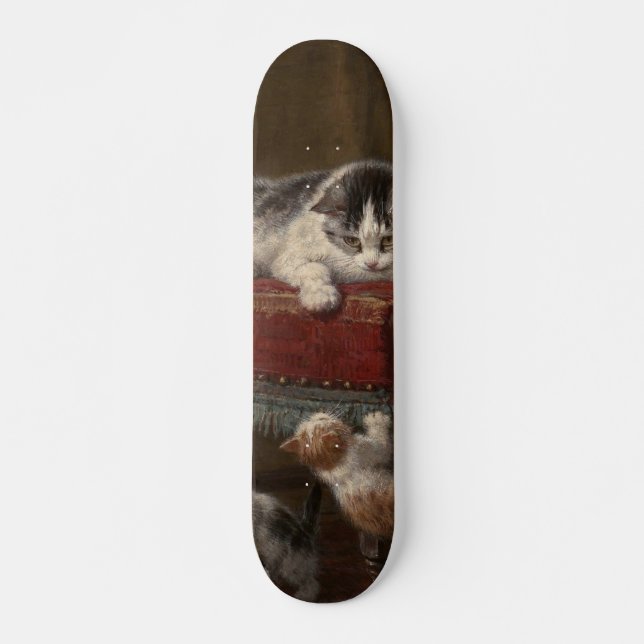 Katter och kattungar mini skateboard bräda 18,5 cm (Framsida)