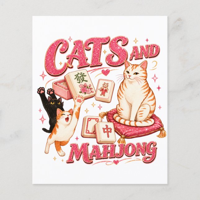 Katter och Mahjong Flygblad (Framsidan)