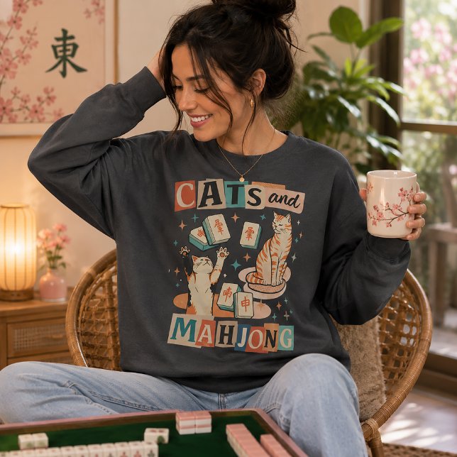Katter och Mahjong Kul T Shirt (Skapare uppladdad)
