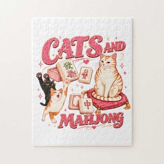 Katter och Mahjong Pussel (Vertikal)