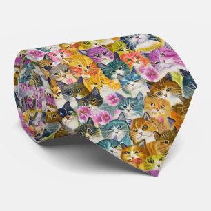 Katter och massor av katter slips