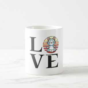Katter och meditation från kärlek kaffemugg