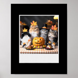 Katter Och Möss Höstfest – Rolig Thanksgiving Ha Poster