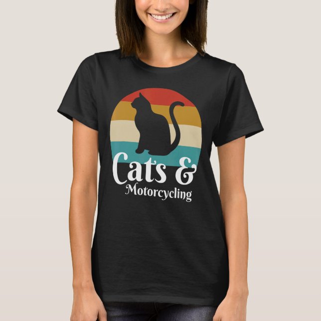 Katter och motorcyklar t shirt (Framsida)