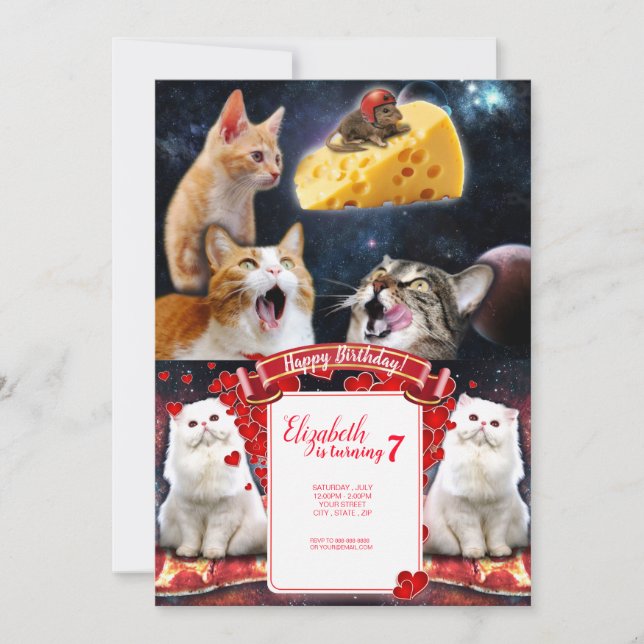 Katter och mus inbjudningar (Framsida)