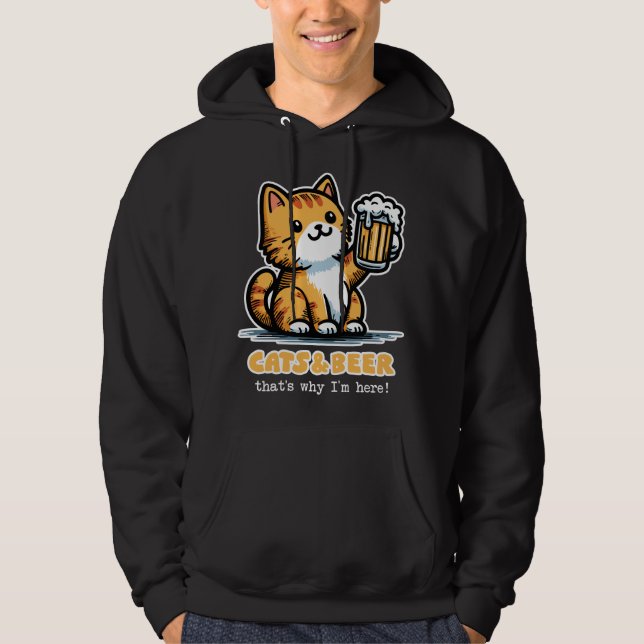 Katter och öl 2 hoodie (Framsida)