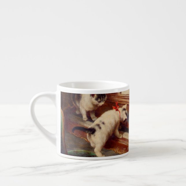 Katter och piano espressomugg (Vänster)