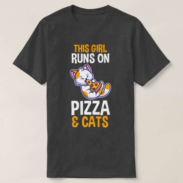 Katter och pizza t shirt (Design framsida)